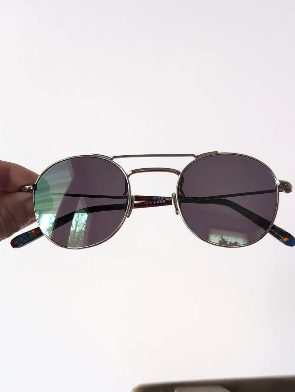 NWB Krewe Orleans Titanium Blue Steel Silver Mirror